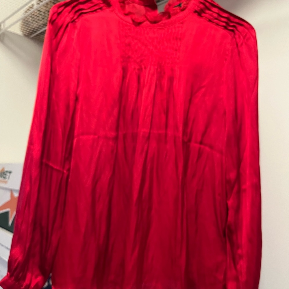 J Crew Ruffle Neck Drapery Top - Picture 4 of 5